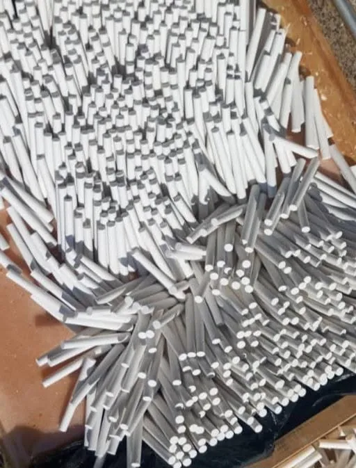 Freshly made white Omason chalk in a tray